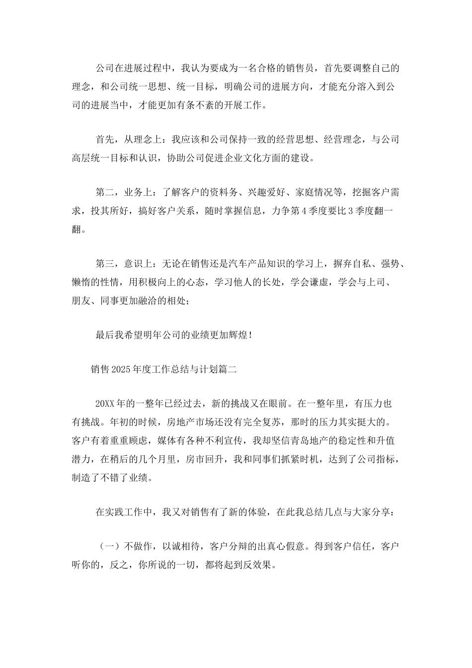 销售2025年度工作总结与计划_第3页