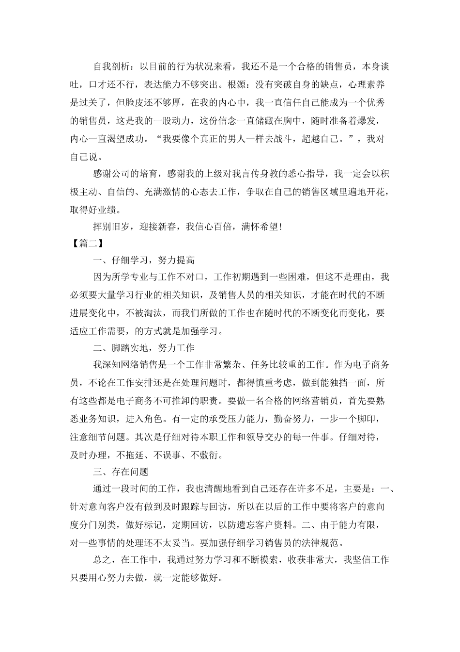 销售个人年终总结500字范文_第2页