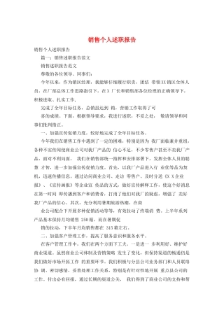 销售个人述职报告