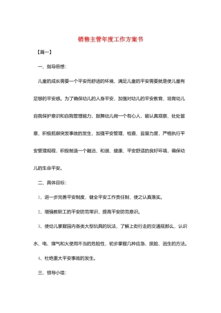 销售主管年度工作计划书