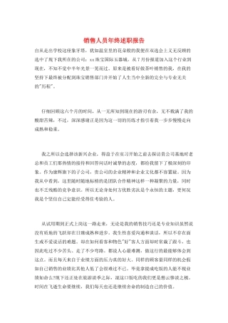 销售人员年终述职报告