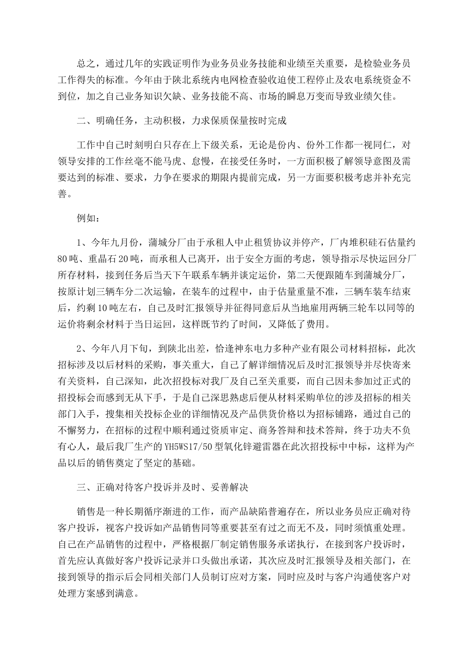 销售人员年终工作总结_第2页