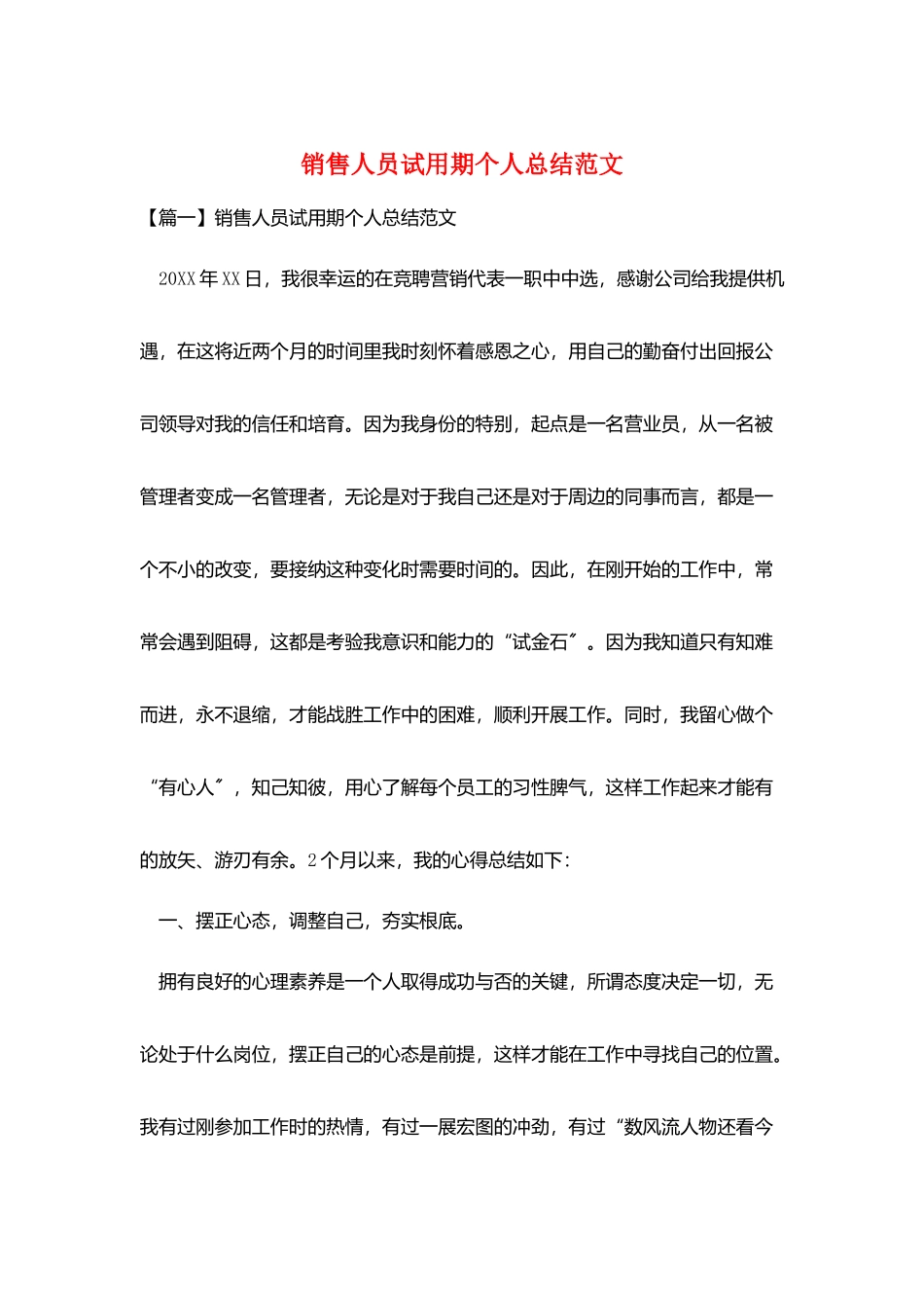 销售人员试用期个人总结范文_第1页