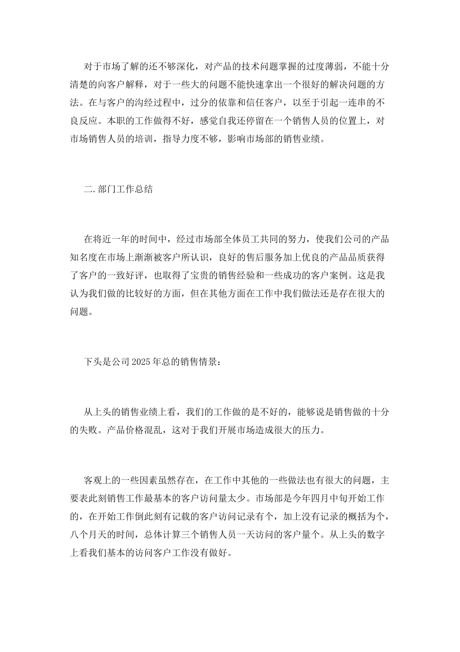 销售员工作总结(十四)_第2页