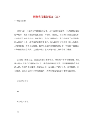 销售实习报告范文