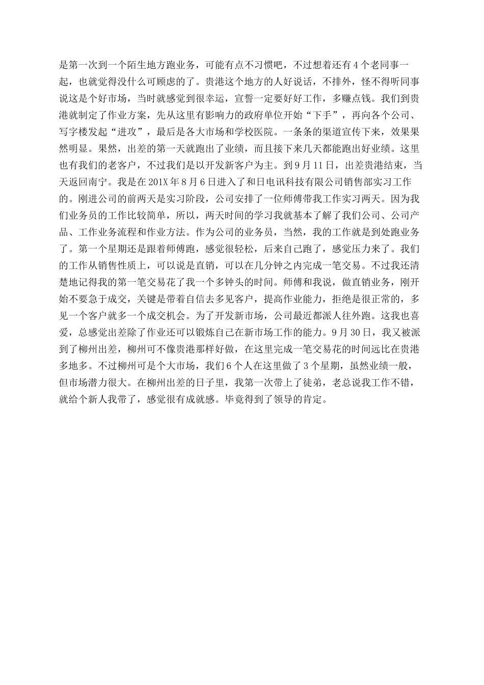 销售工作者试用期工作总结模板_第2页