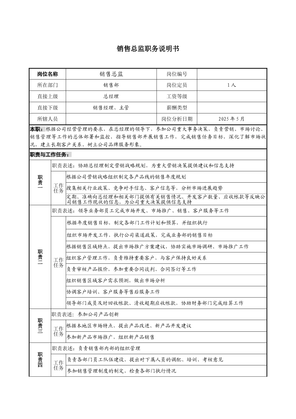销售总监岗位说明_第1页