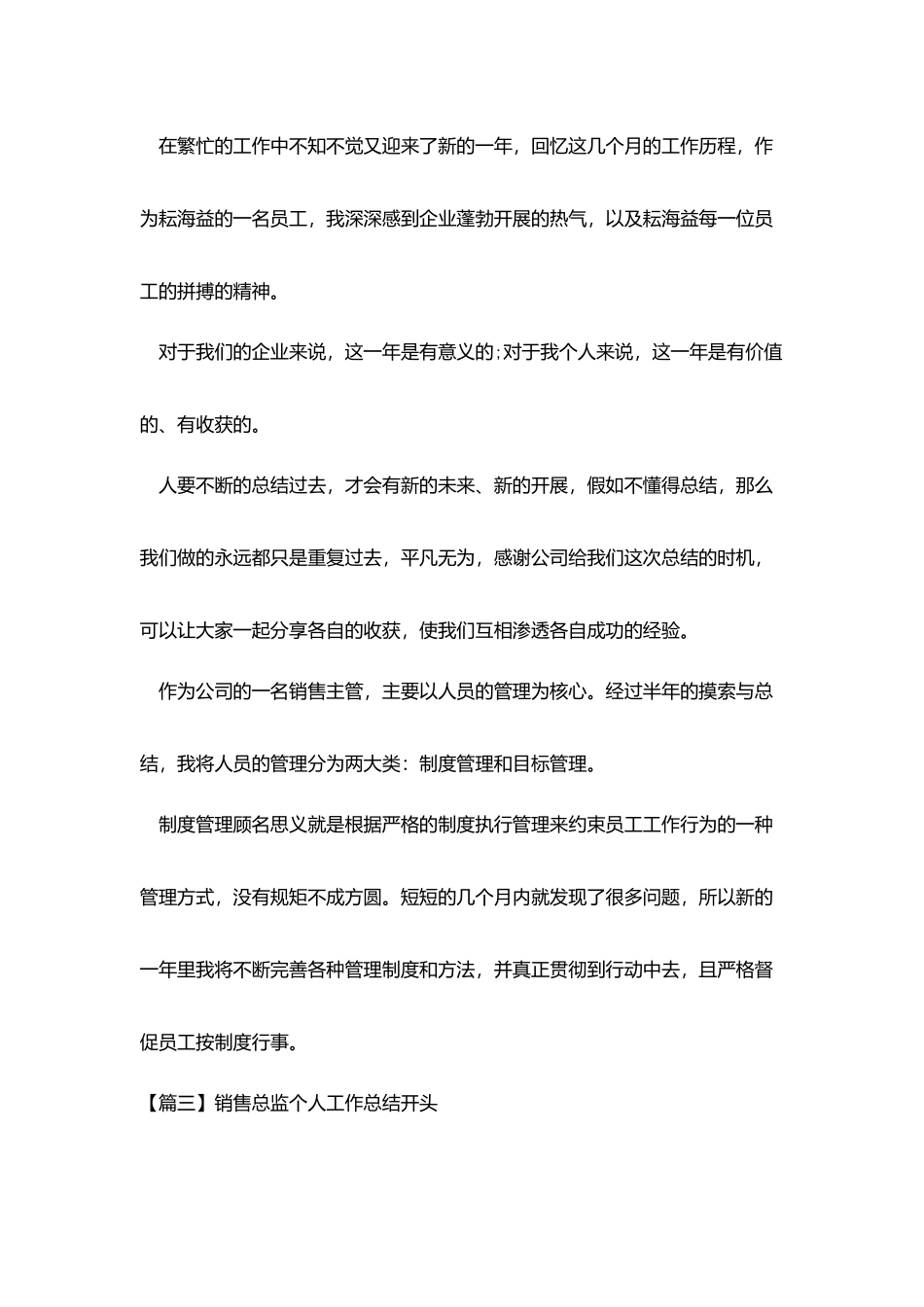 销售总监个人工作总结开头_第2页