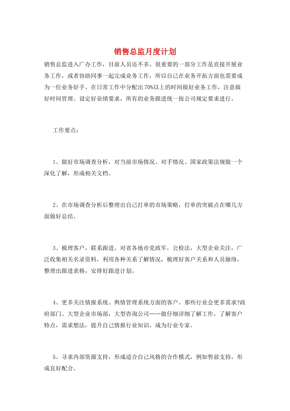销售总监月度计划_第1页