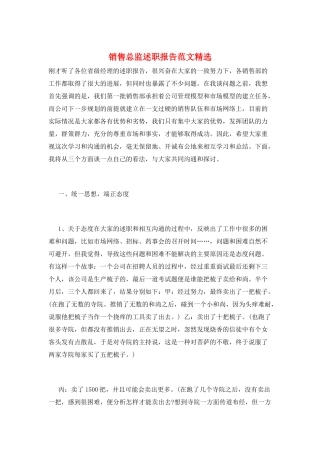 销售总监述职报告范文精选