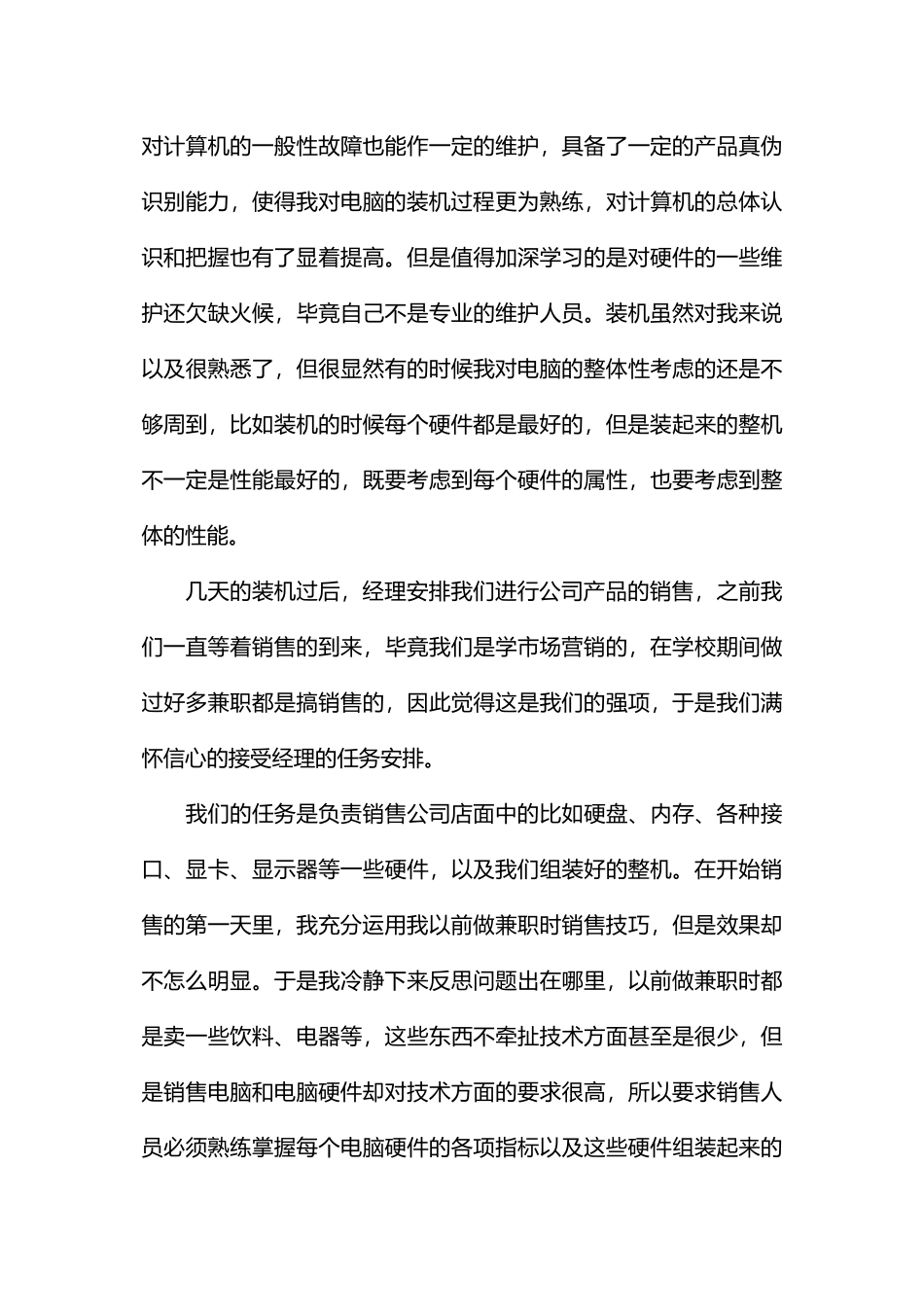 销售电脑实习报告范文_第3页