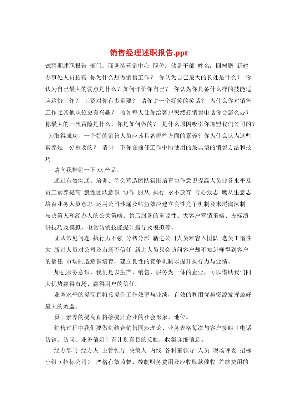 销售经理述职报告.ppt_第1页