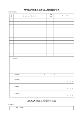 锅炉脱硝改造工程验收表格DL-2025-