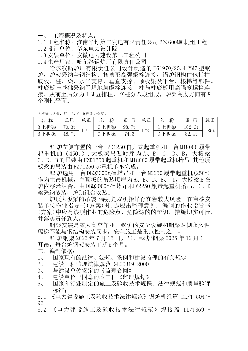 锅炉钢架安装监理实施细则_第1页