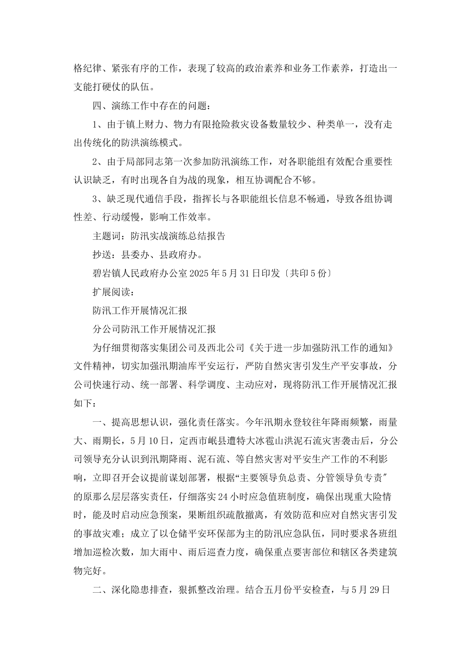 防汛实战演练总结的报告_第3页