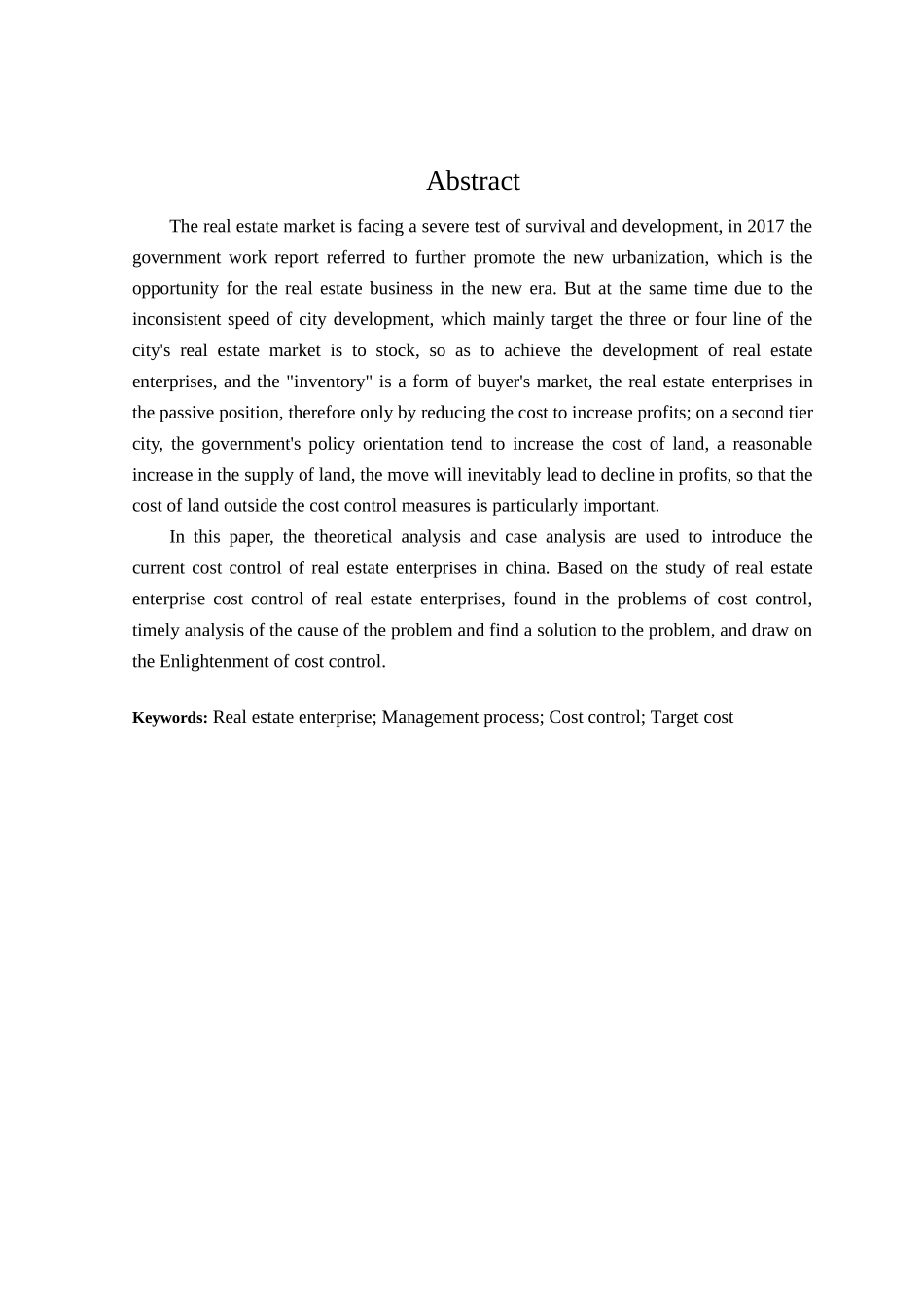 房地产企业项目开发成本控制研究分析  财务会计学专业_第2页
