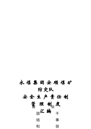 防突队生产管理制度汇编