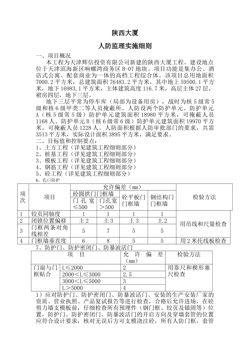 陕西大厦人防监理实施细则_第1页