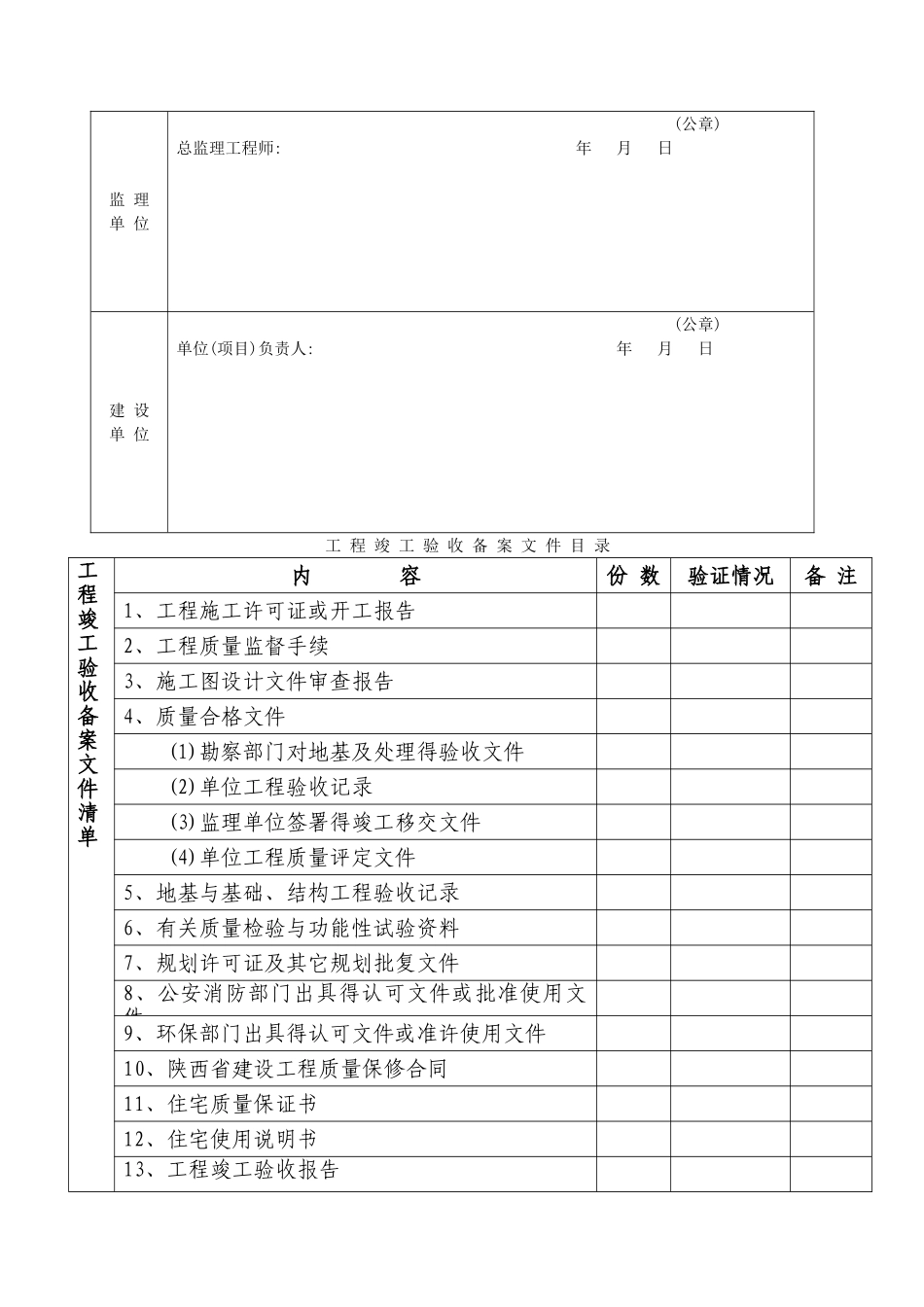 陕西省竣工验收备案表_第3页