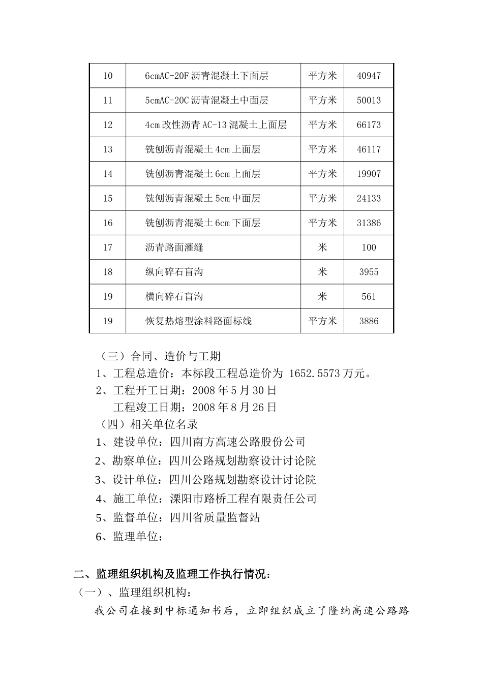 隆纳高速公路路面整治工程CZ项目监理工作总结_第3页