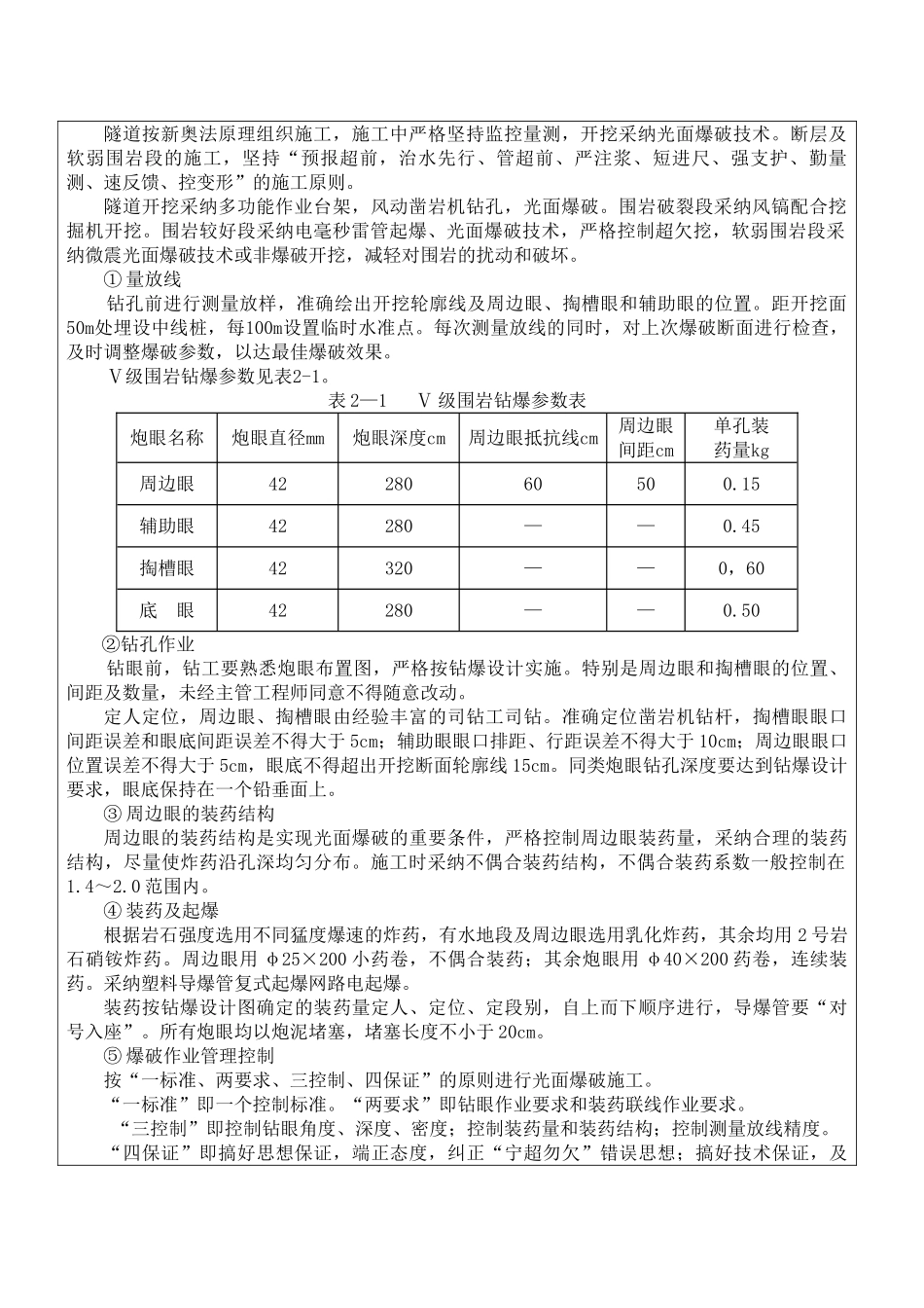 隧道出口洞身开挖支护施工技术交底书_第2页