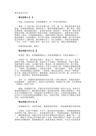 难忘母爱小作文