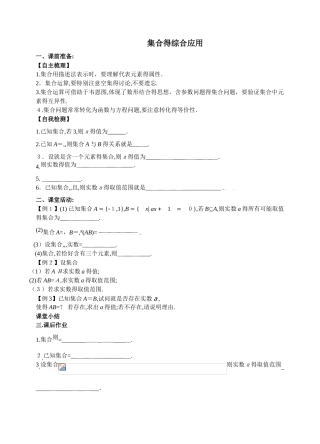 集合的综合应用