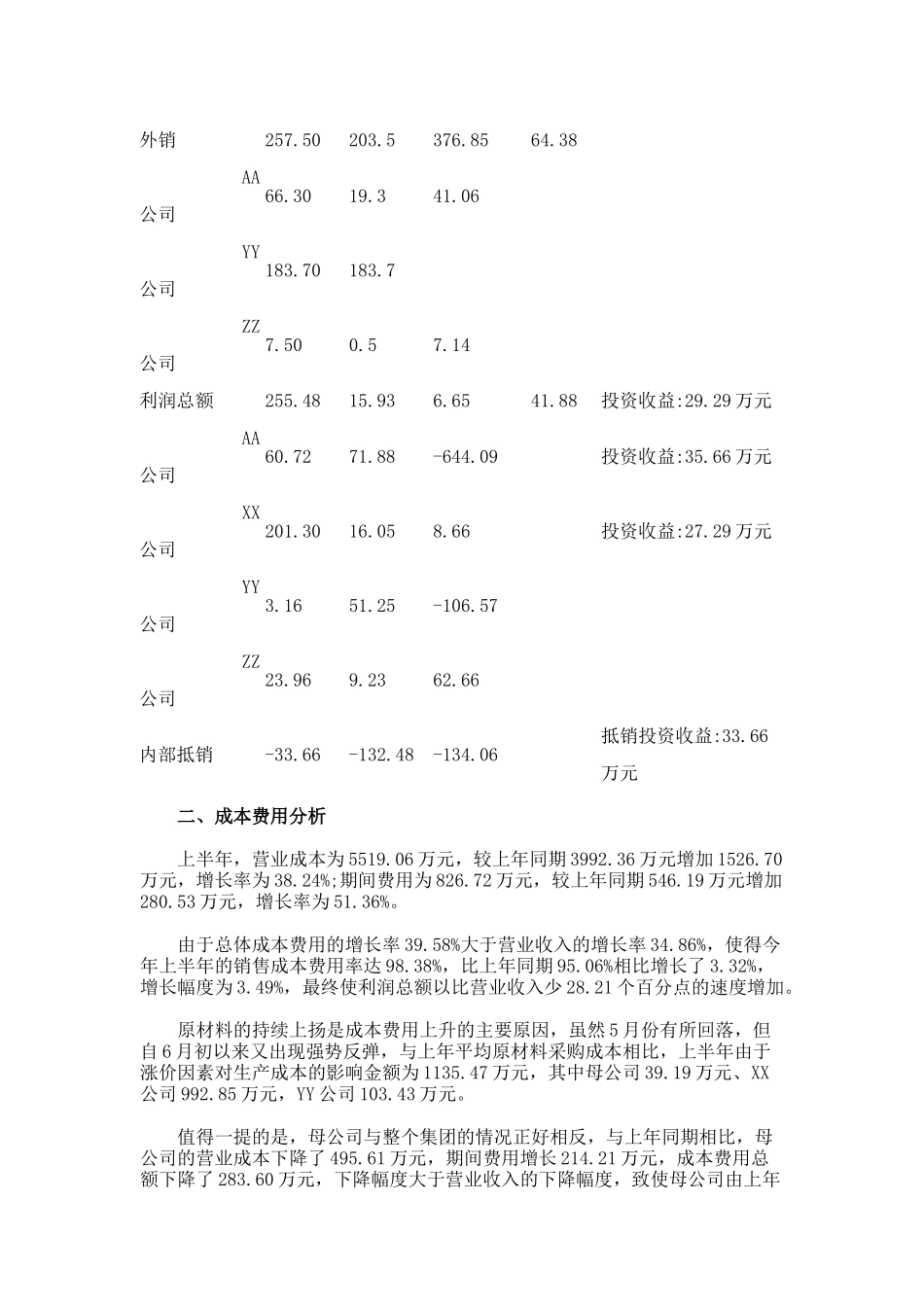 集团公司上半年度财务分析报告_第3页