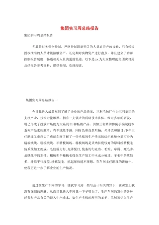 集团实习周总结报告