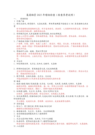 集团物管稽核检查前后100项说明