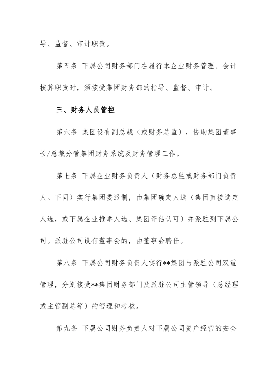 集团财务管控制度 _第2页