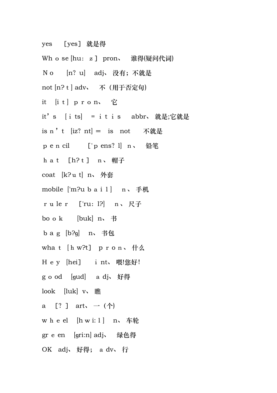 青少版新概念英语1a单词表_第2页
