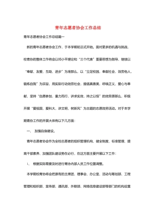青年志愿者协会工作总结