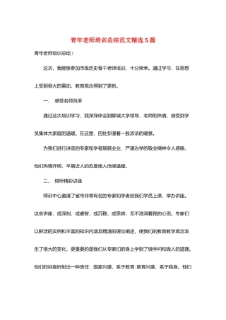 青年教师培训总结范文精选5篇