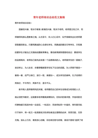青年教师培训总结范文集锦
