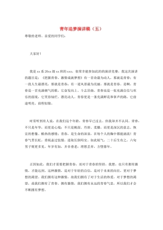 青年追梦演讲稿(五)