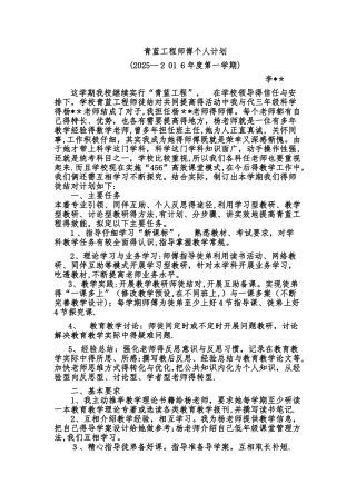 青蓝工程师傅个人计划