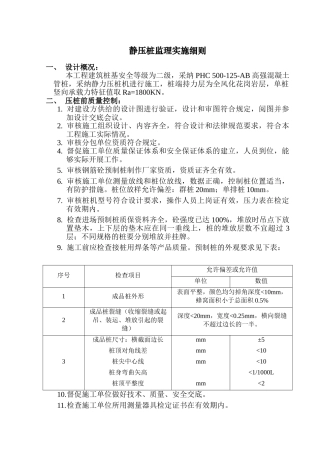 静压桩监理实施细则3
