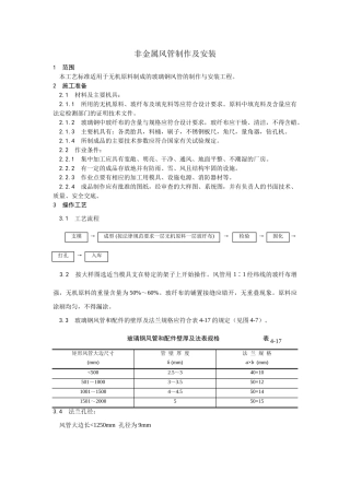 非金属风管制作及安装工艺