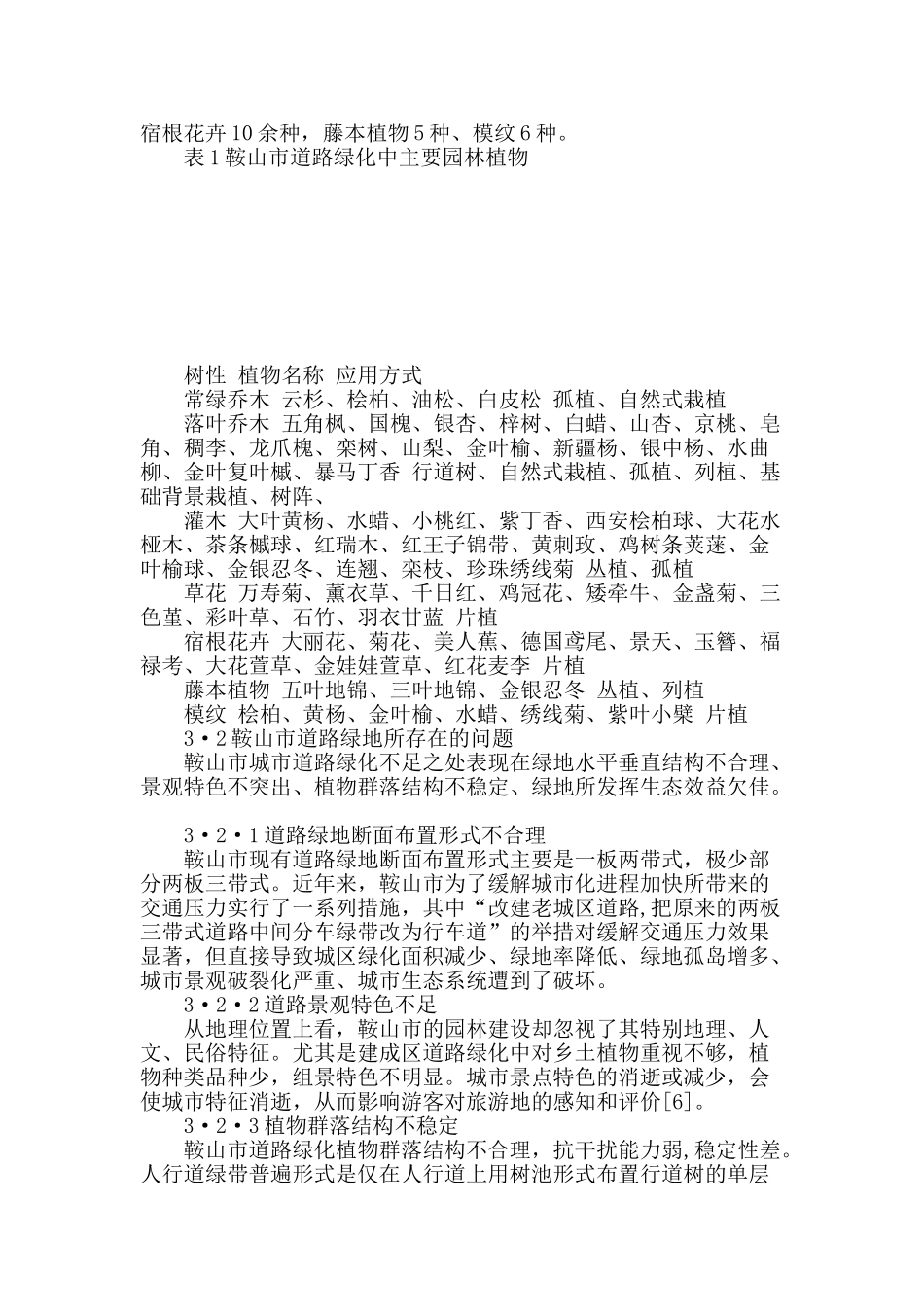 鞍山市城市道路绿地调查分析_第2页