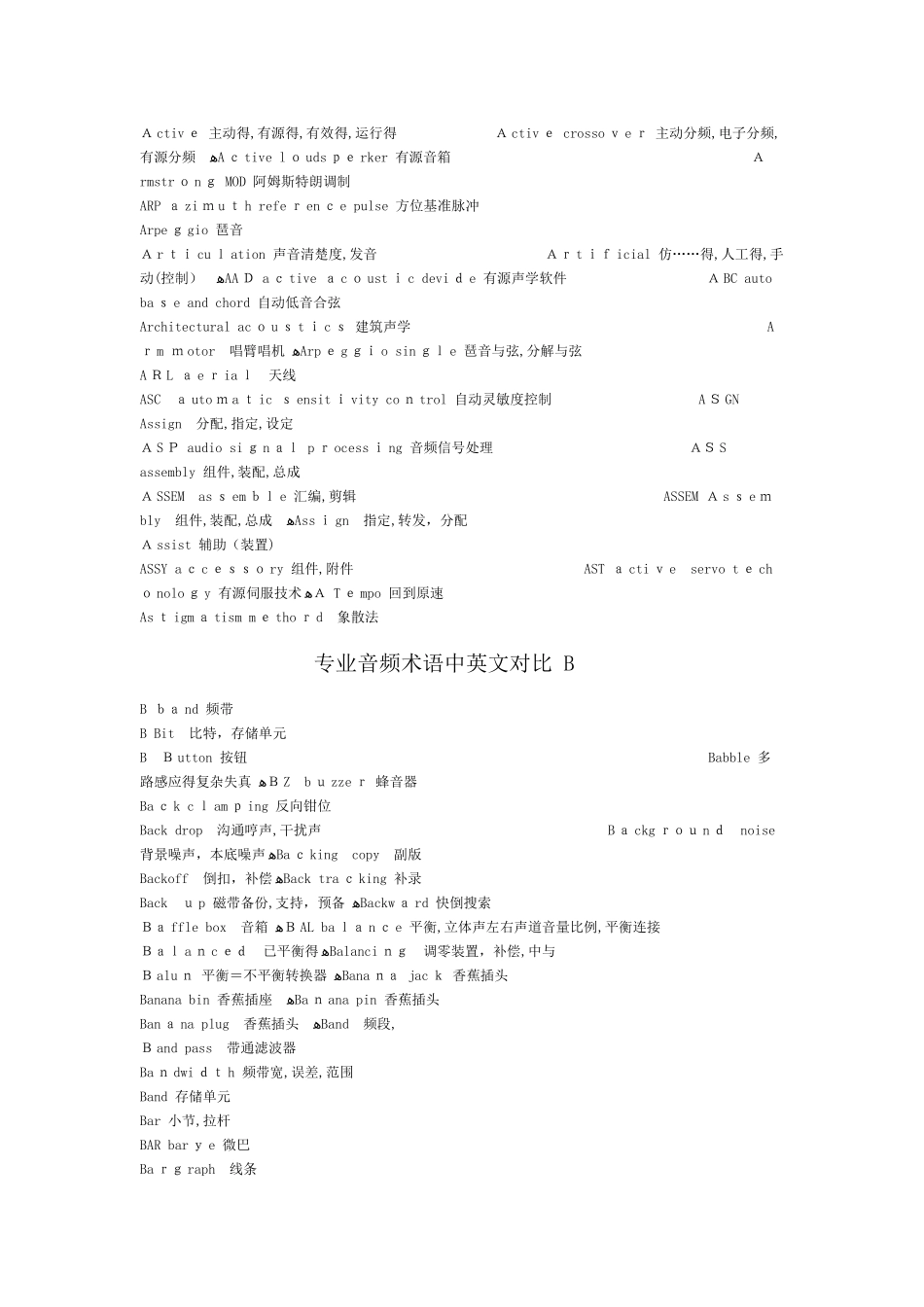 音响专业术语中英对照_第3页