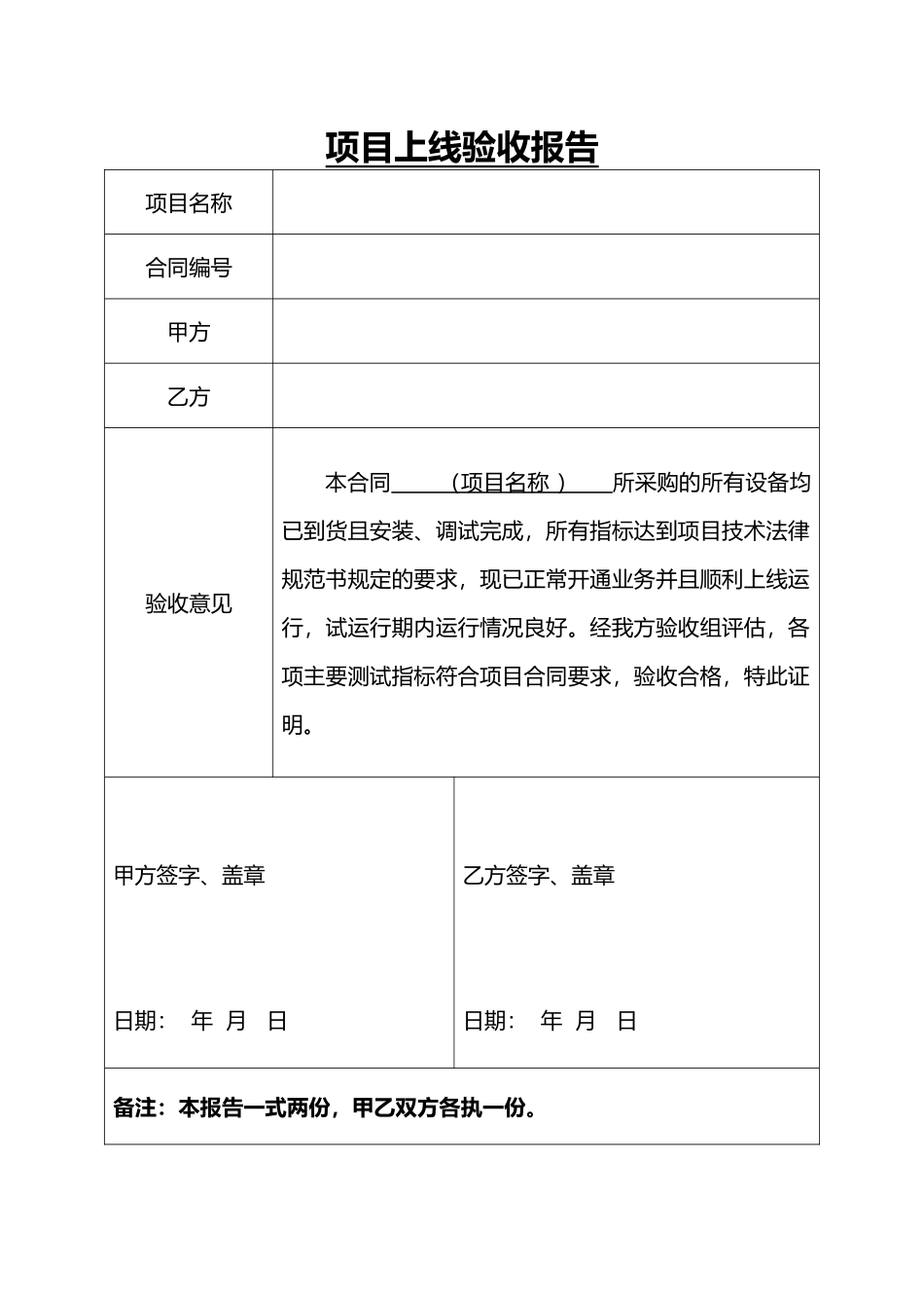 项目上线验收报告（精编版）_第1页