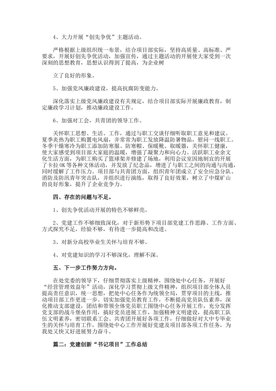 项目书记工作总结_第2页