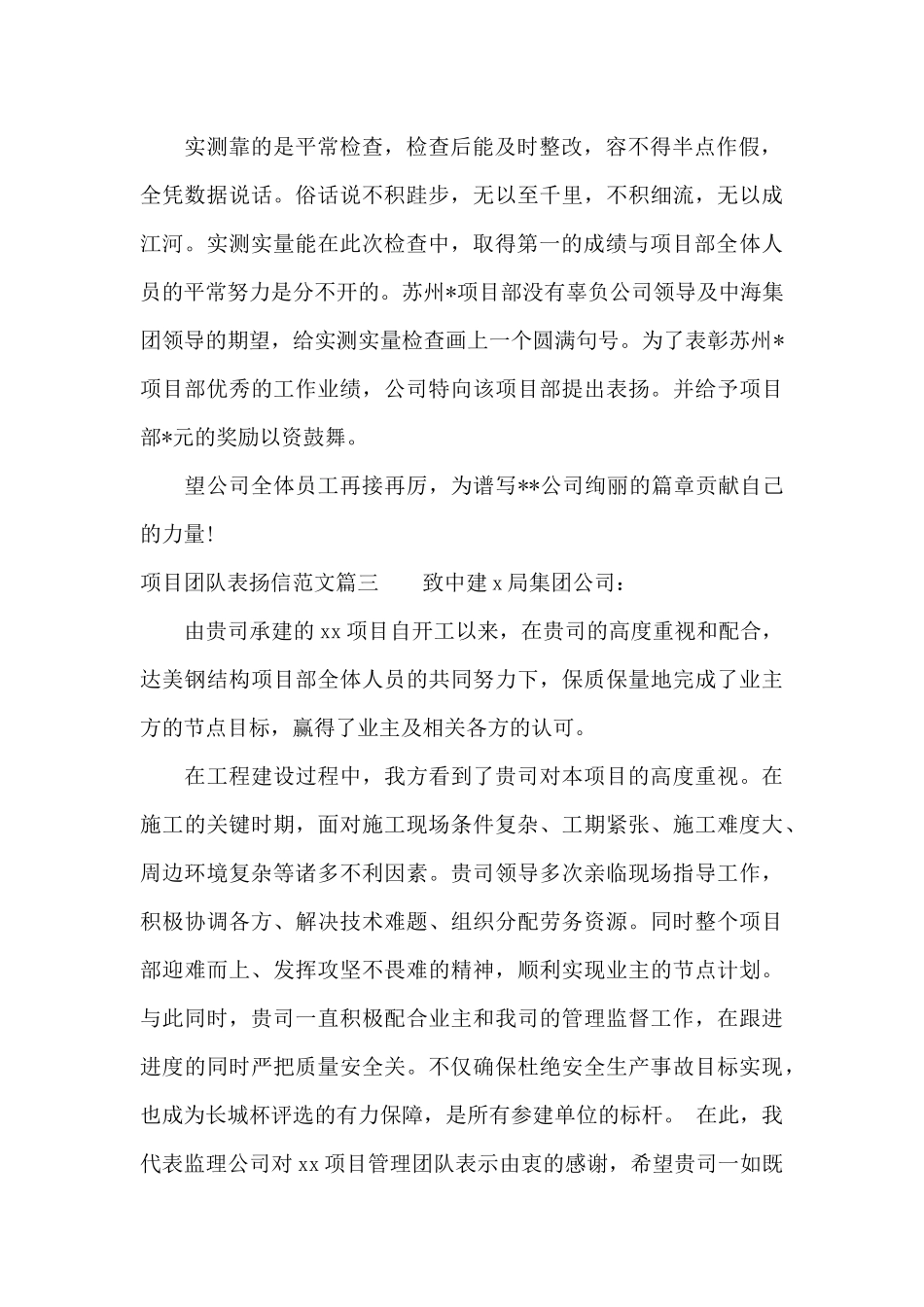 项目团队表扬信范文（标准版）_第2页