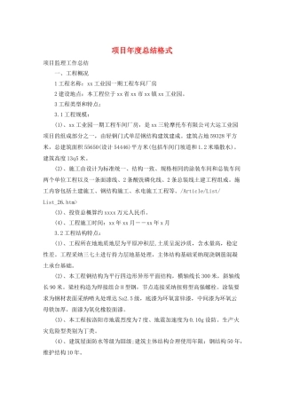 项目年度总结格式
