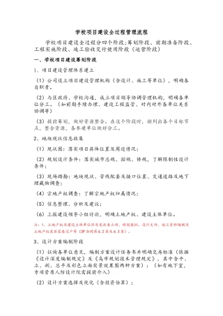 项目建设全过程管理流程