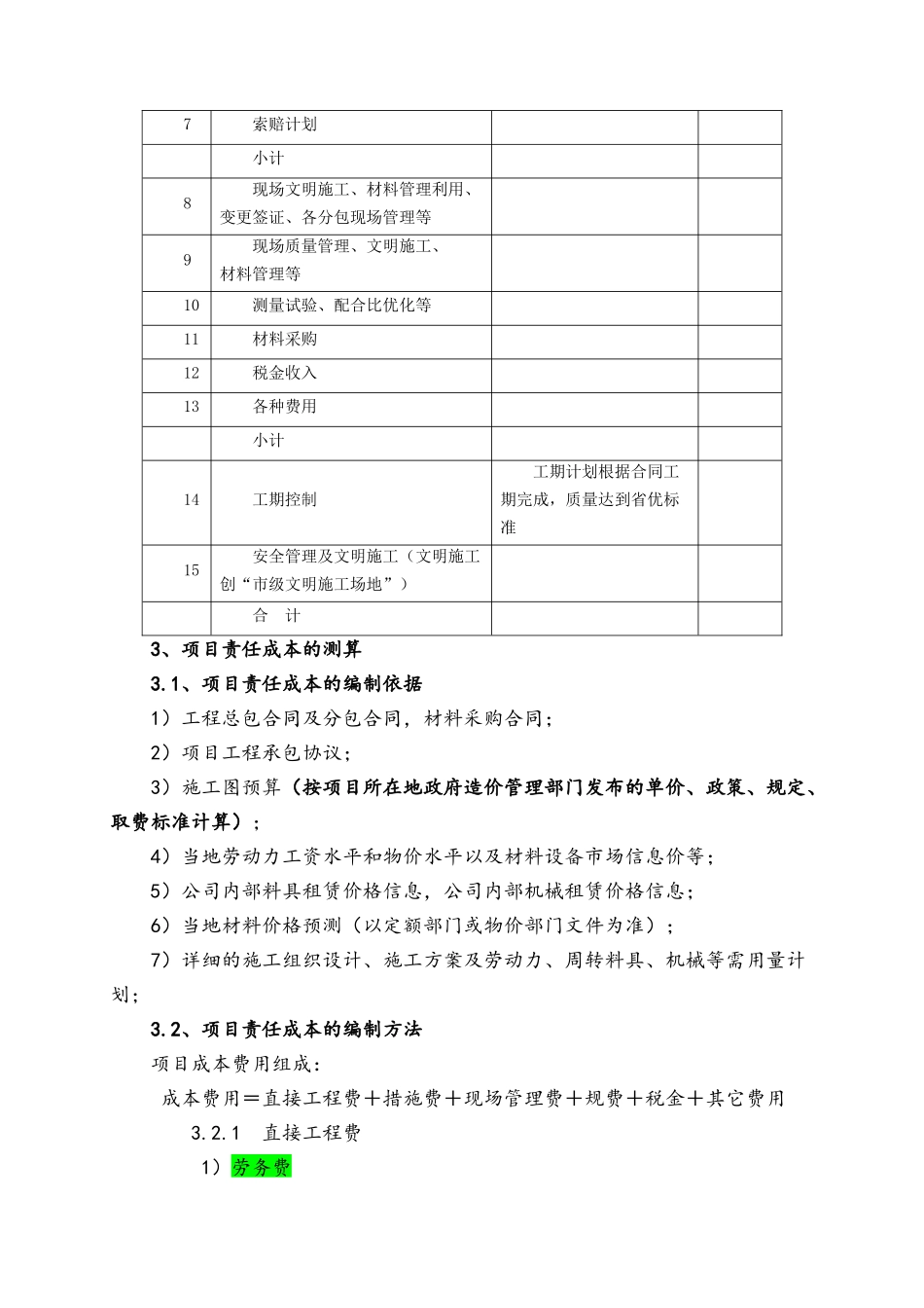 项目成本管理实施计划_第2页