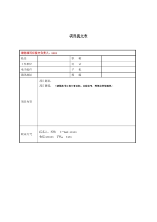 项目提交表格模板（标准版）