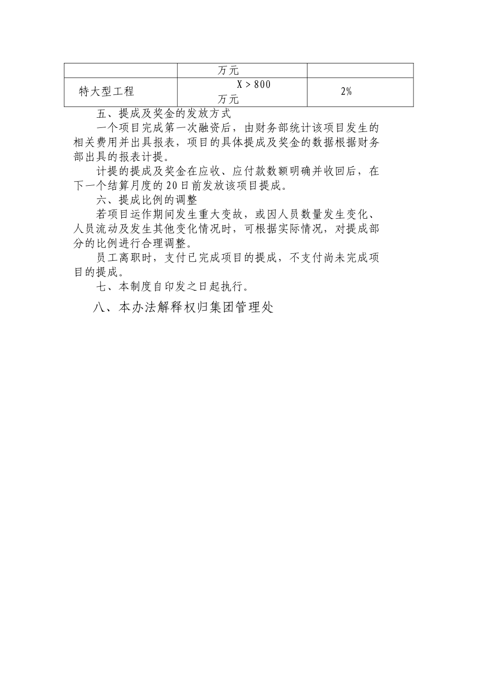 项目签单提成及奖金管理制度 _第2页