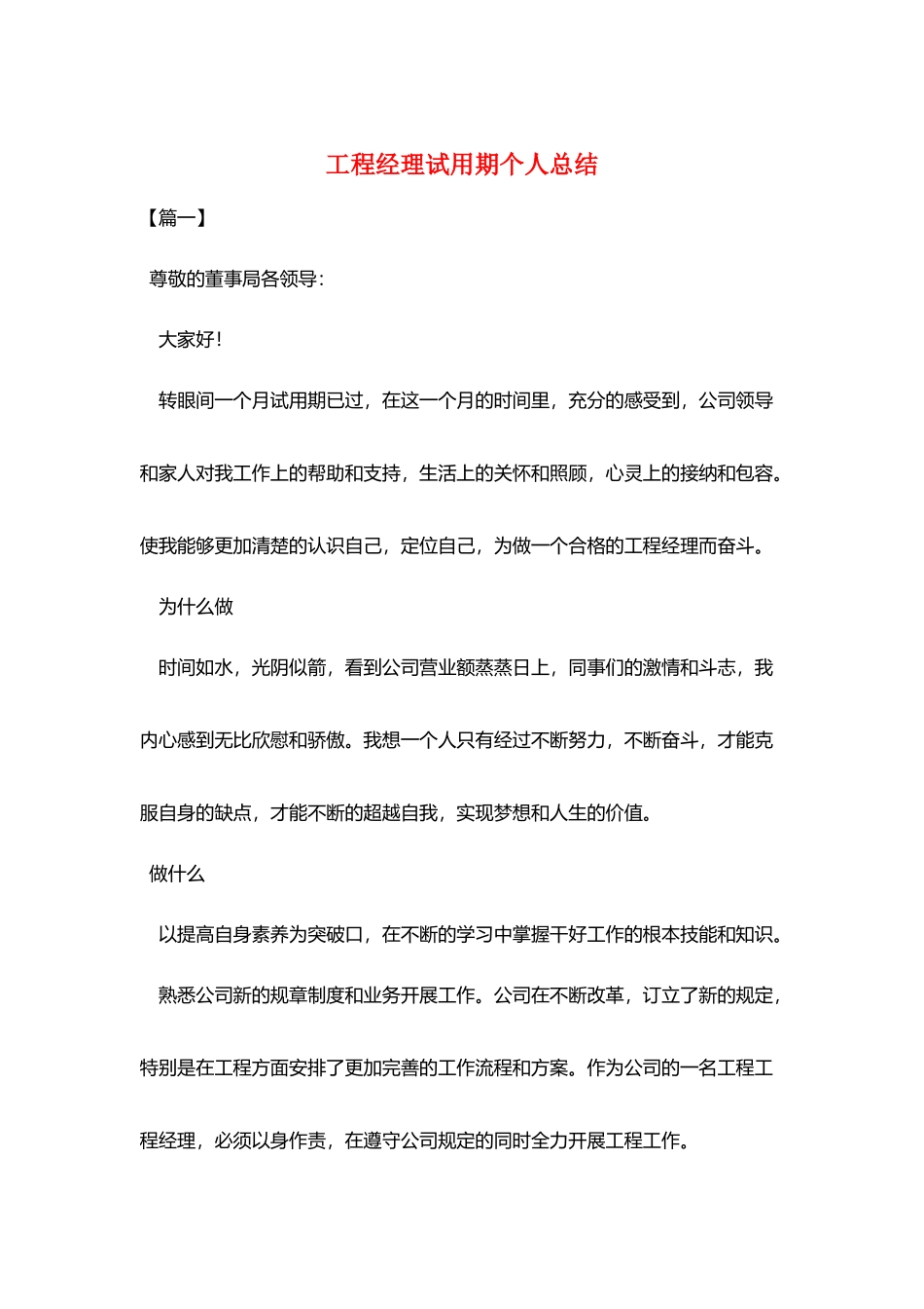 项目经理试用期个人总结_第1页